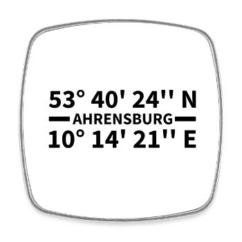 Coordonnées d’Ahrensburg - Magnet carré - blanc - Devant