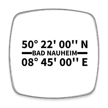 Bad Nauheim coordinates - Square fridge magnet - white - Front