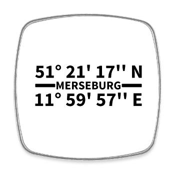 Merseburg Koordinaten - Viereckiger Kühlschrankmagnet - Weiß - Vorne