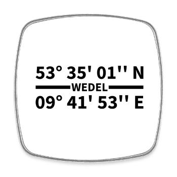Wedel coordinates - Square fridge magnet - white - Front