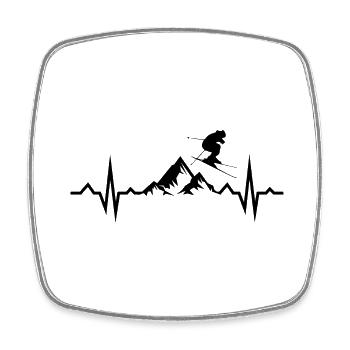 Skiing skiing ski motif for skiers - Square fridge magnet - white - Front