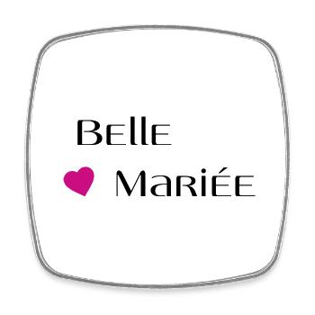 Belle mariée - Magnet carré - blanc - Devant