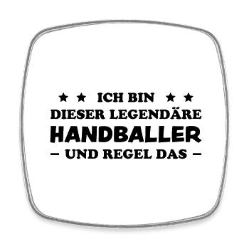 Handball Lustig Spruch Handballer Spieler Geschenk - Viereckiger Kühlschrankmagnet - Weiß - Vorne