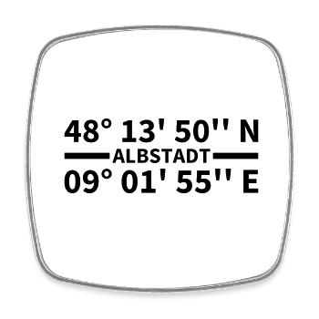 Coordonnées Albstadt - Magnet carré - blanc - Devant