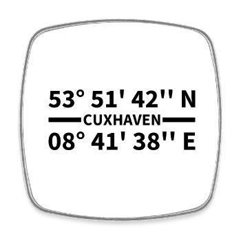 Cuxhaven Koordinaten - Viereckiger Kühlschrankmagnet - Weiß - Vorne