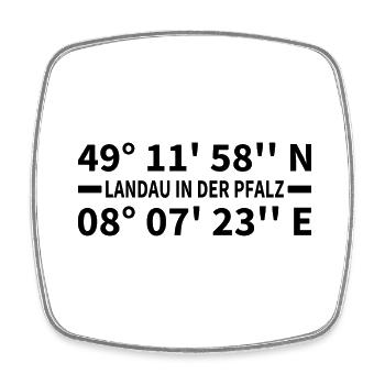 Coordonnées de Landau in der Pfalz - Magnet carré - blanc - Devant