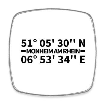 Monheim am Rhein Koordinaten - Viereckiger Kühlschrankmagnet - Weiß - Vorne
