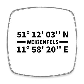 Weißenfels coordinates - Square fridge magnet - white - Front