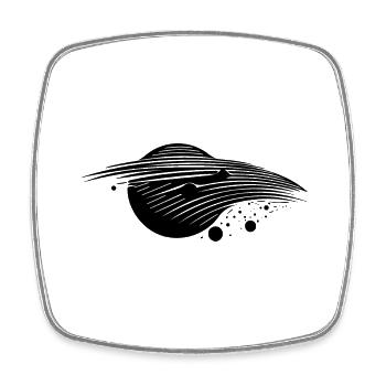 Black Hole Gravity and Event Horizon - Square fridge magnet - white - Front