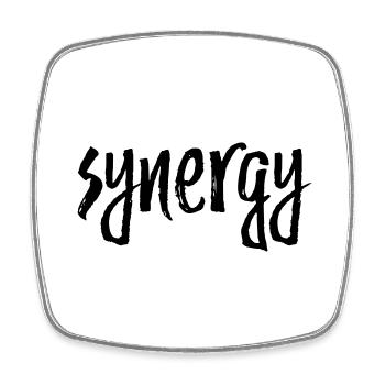 synergy - Viereckiger Kühlschrankmagnet - Weiß - Vorne