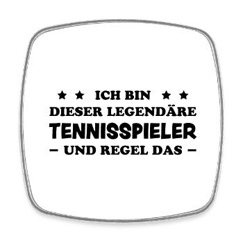 Tennis Lustiger Spruch Fun Tennisspieler Geschenk - Viereckiger Kühlschrankmagnet - Weiß - Vorne