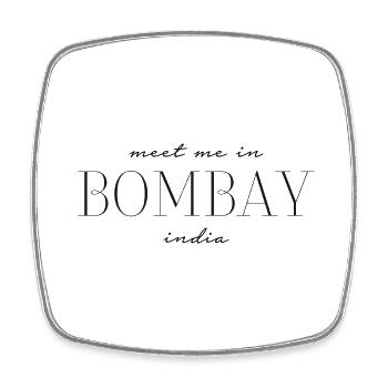 Meet me in Bombay - Viereckiger Kühlschrankmagnet - Weiß - Vorne