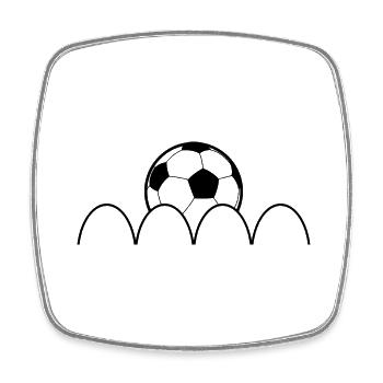 Fußball Soccer - Viereckiger Kühlschrankmagnet - Weiß - Vorne