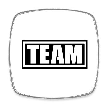 team - Viereckiger Kühlschrankmagnet - Weiß - Vorne