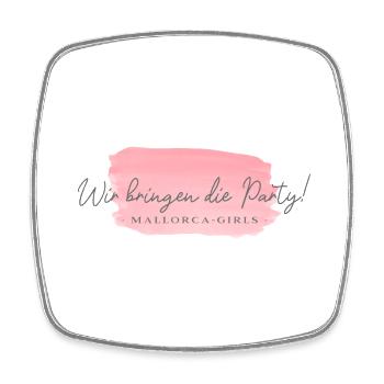 Wir bringen die Party! Frauen Mallorca Spruch - Viereckiger Kühlschrankmagnet - Weiß - Vorne