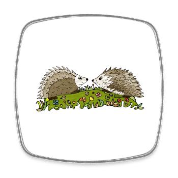 Igel - Viereckiger Kühlschrankmagnet - Weiß - Vorne