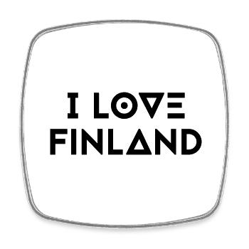 J’AIME LA FINLANDE - Magnet carré - blanc - Devant