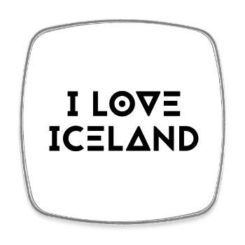 I LOVE ICELAND - Viereckiger Kühlschrankmagnet - Weiß - Vorne