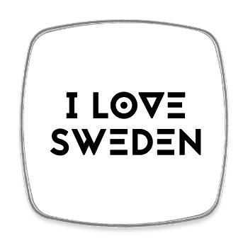I LOVE SWEDEN - Viereckiger Kühlschrankmagnet - Weiß - Vorne