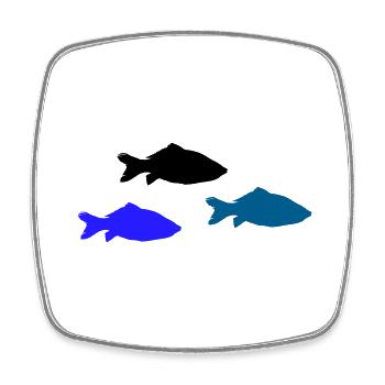 fische - Viereckiger Kühlschrankmagnet - Weiß - Vorne