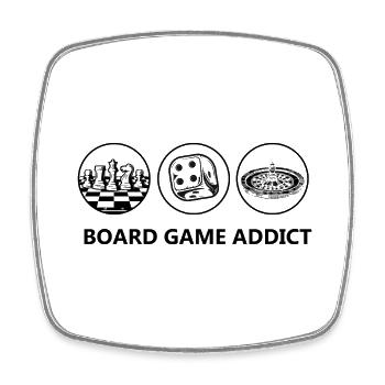 boardgame chess backgammon game night - Viereckiger Kühlschrankmagnet - Weiß - Vorne