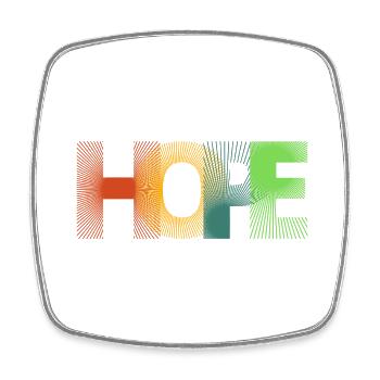 HOPE | HOPE | Print - Square fridge magnet - white - Front