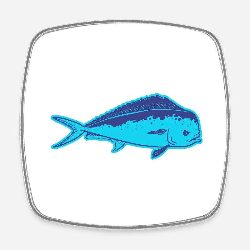 Le Mahi Mahi - Magnet carré - blanc