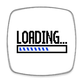 Loading - Square fridge magnet - white - Front