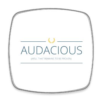 Audacieux anglais (audacious) - Magnet carré - blanc - Devant