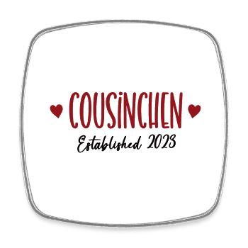 Cousinchen 2023 Schwangerschaft Verkünden Cousine - Viereckiger Kühlschrankmagnet - Weiß - Vorne