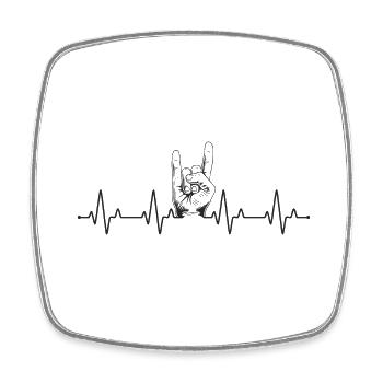 Heavy Metal ECG Metal Fork - Magnet carré - blanc - Devant