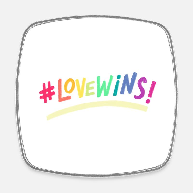 Love Wins - Square fridge magnet - white