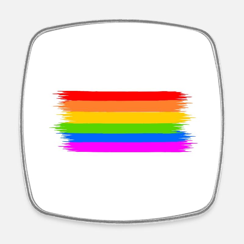 Regenbogen Regenbogenfahne - Viereckiger Kühlschrankmagnet - Weiß