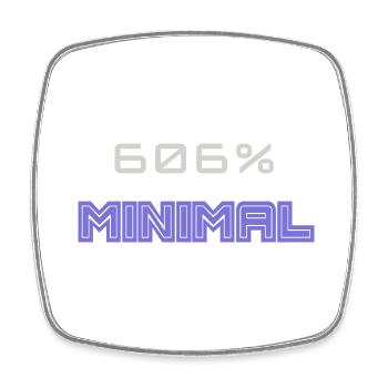 606 Minimal - Viereckiger Kühlschrankmagnet - Weiß - Vorne