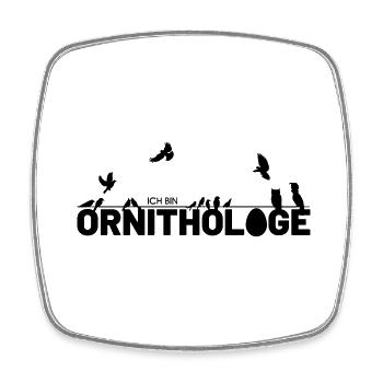 Chemise d’ornithologue - Magnet carré - blanc - Devant