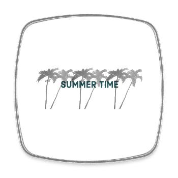 Summer time - Viereckiger Kühlschrankmagnet - Weiß - Vorne