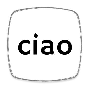 Ciao – Design de salutation italien classique - Magnet carré - blanc - Devant