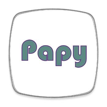 PAPOU. PAPA. FÊTE DES PÈRES. BONNE FÊTE PAPA - Magnet carré - blanc - Devant