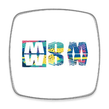 Mama Mom Wow Mothers Day Funny Cute Family Mother - Square fridge magnet - white - Front