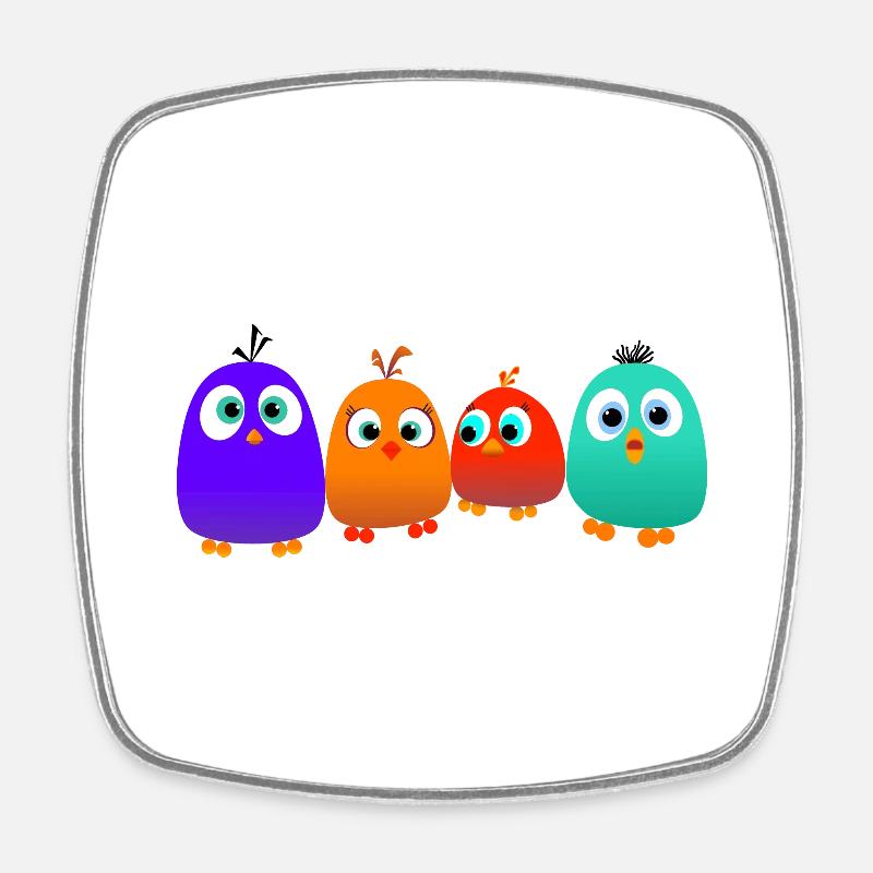 Birds - Square fridge magnet - white