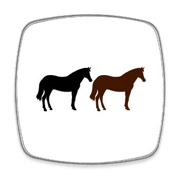 Chevaux - Magnet carré - blanc - Devant