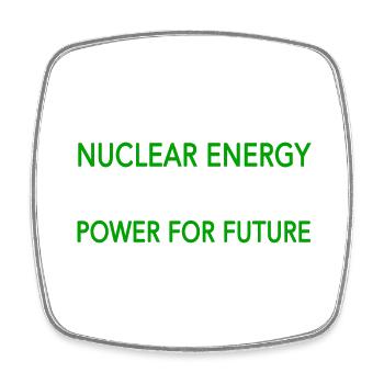 nuclear energy - Viereckiger Kühlschrankmagnet - Weiß - Vorne