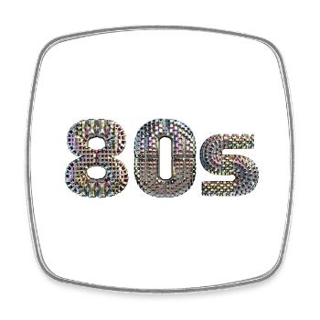 80s DISCO lettering disco ball look dancing motto - Square fridge magnet - white - Front