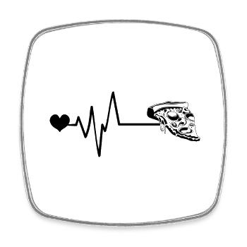 Pizza Pulse Heart Love - Square fridge magnet - white - Front