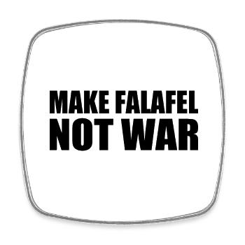 Make falafel not war - Magnet carré - blanc - Devant