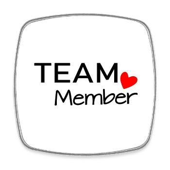 Team Member - Viereckiger Kühlschrankmagnet - Weiß - Vorne