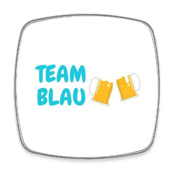 Team Blau - Viereckiger Kühlschrankmagnet - Weiß - Vorne