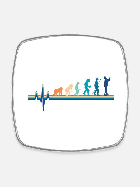 Evolution Heartbeat Soziale Netzwerke - Viereckiger Kühlschrankmagnet - Weiß