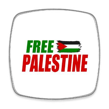 Free palestine - Square fridge magnet - white - Front