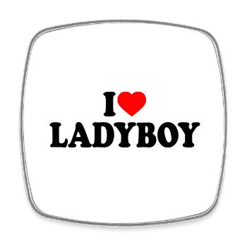 I love ladyboy - Viereckiger Kühlschrankmagnet - Weiß - Vorne